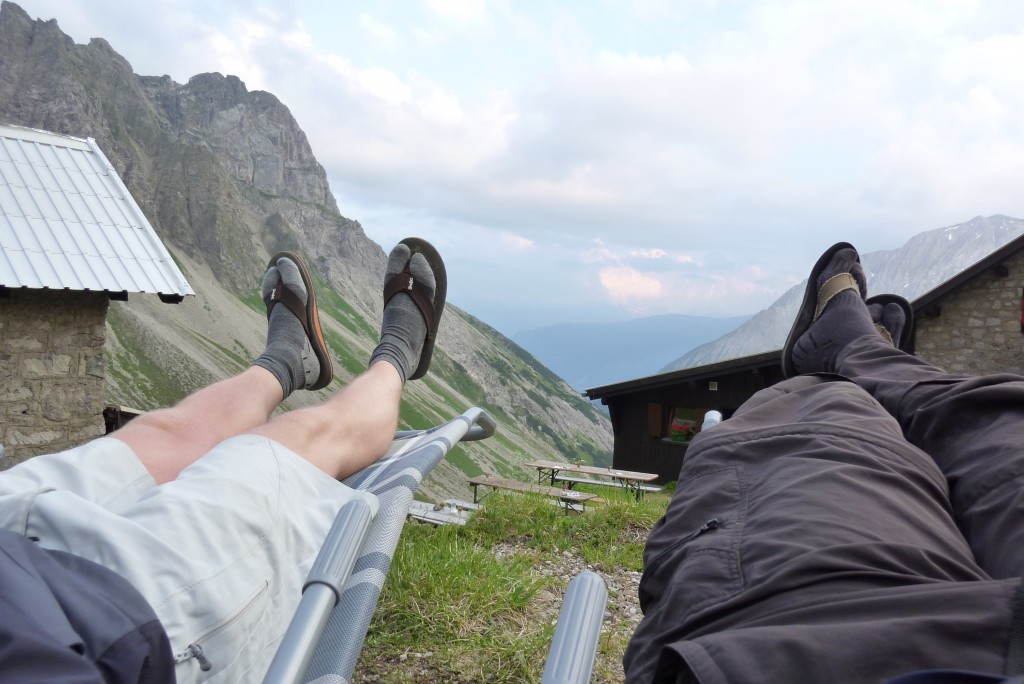 Ausruhen nach dem Aufstieg - Wanderausflug Ausruhen nach dem Aufstieg - Wanderausflug