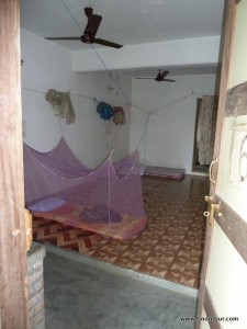 Mein Zimmer oder eher mein kleiner Schlafsaal im koreanischen Tempel; Schlafbereich