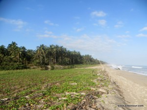 Den Strand in Palomino entlang ...